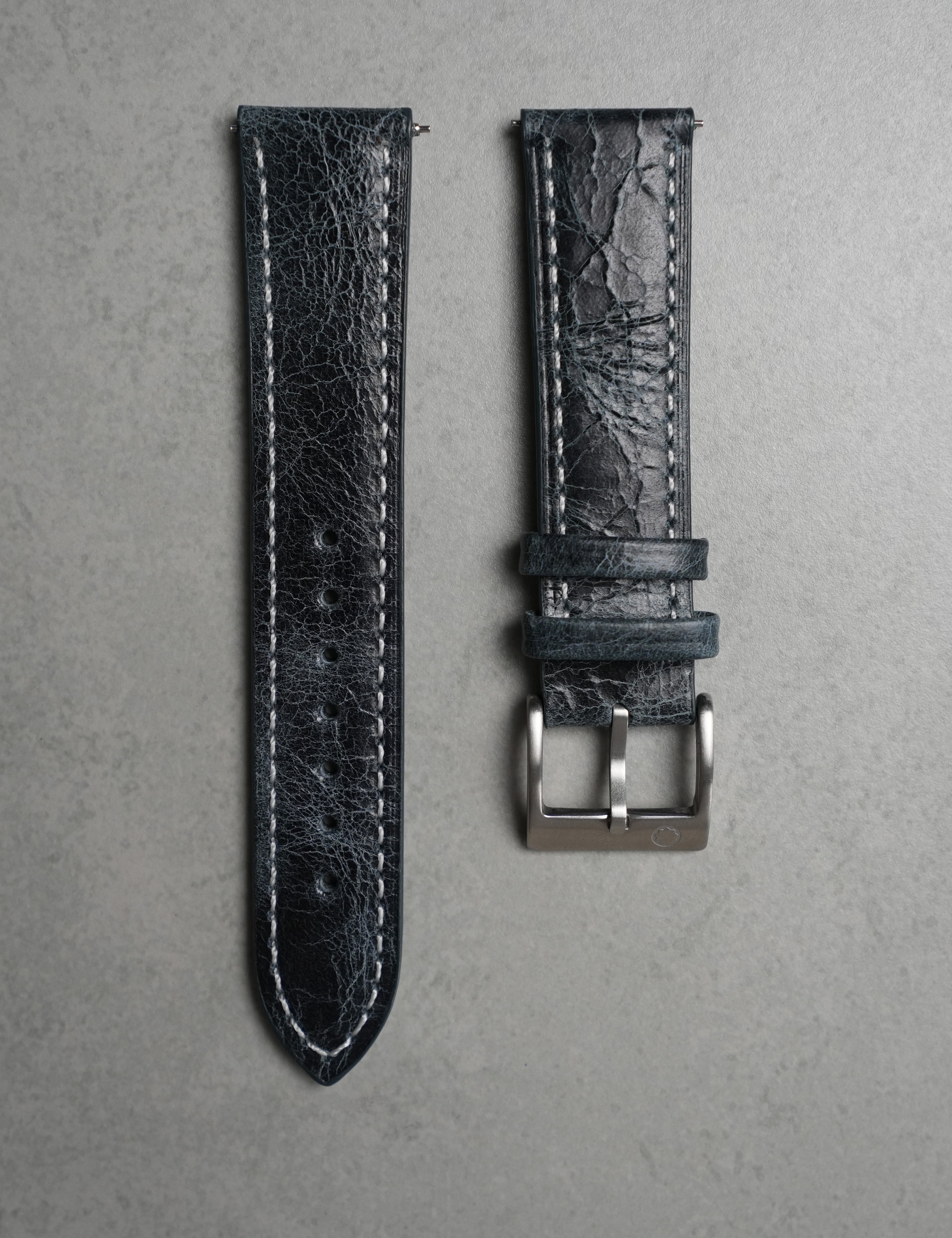 Ashbourne Leather Strap - Nightfall Blue