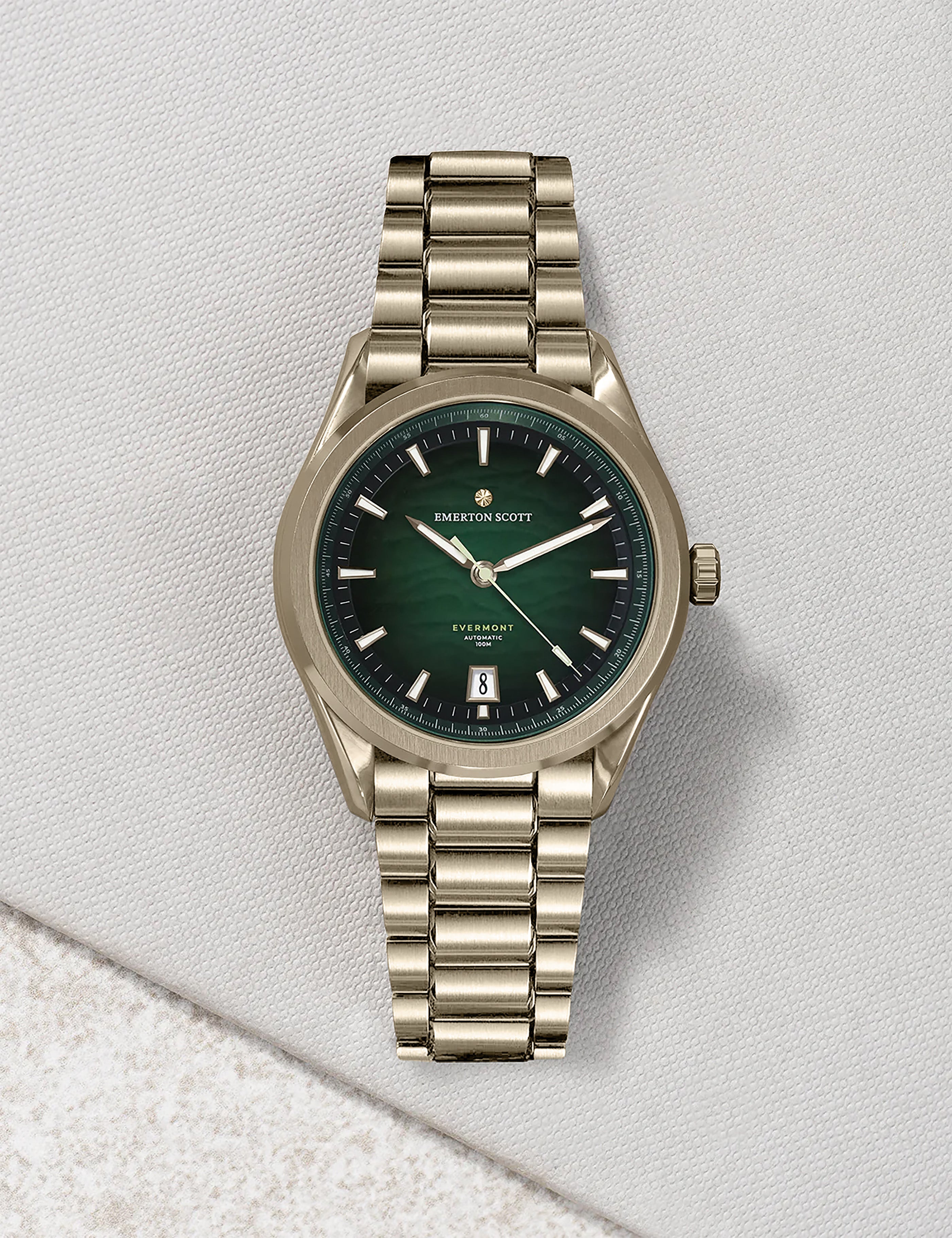 Evermont 38 Gen² Timepiece in Imperial Green & 9k Champagne Gold