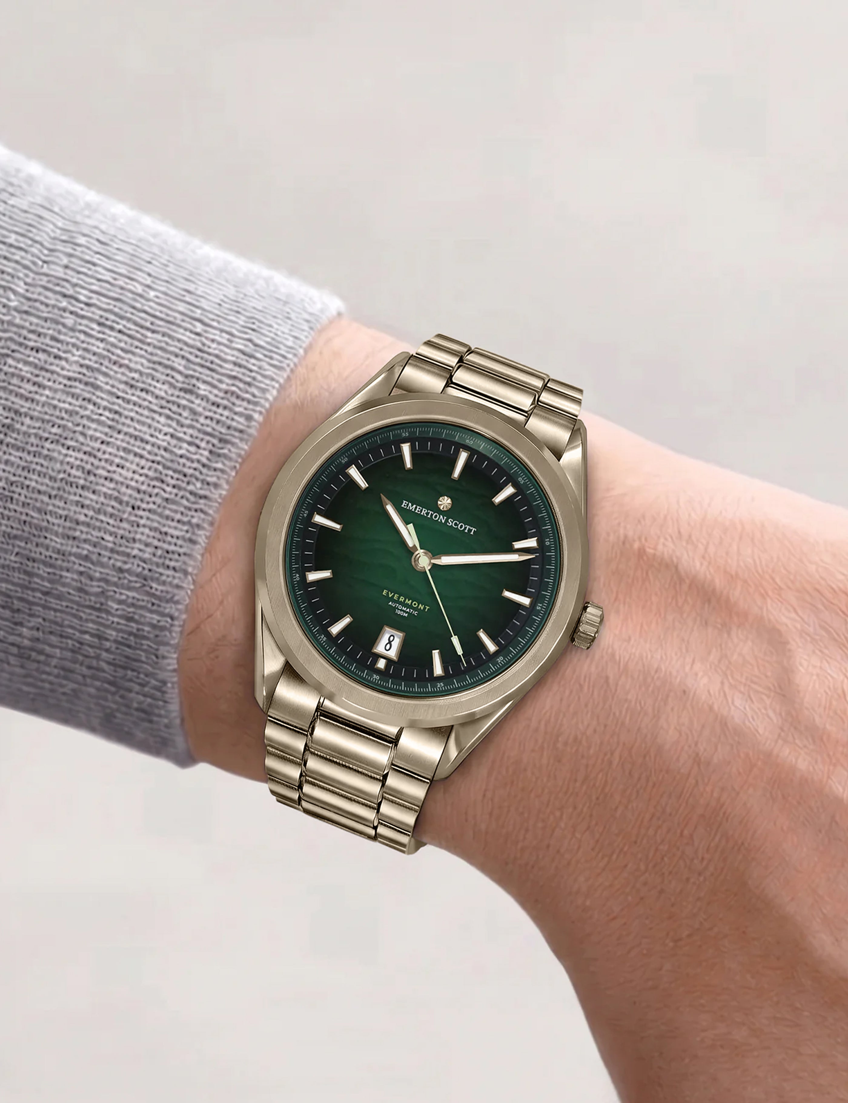 Evermont 38 Gen² Timepiece in Imperial Green & 9k Champagne Gold