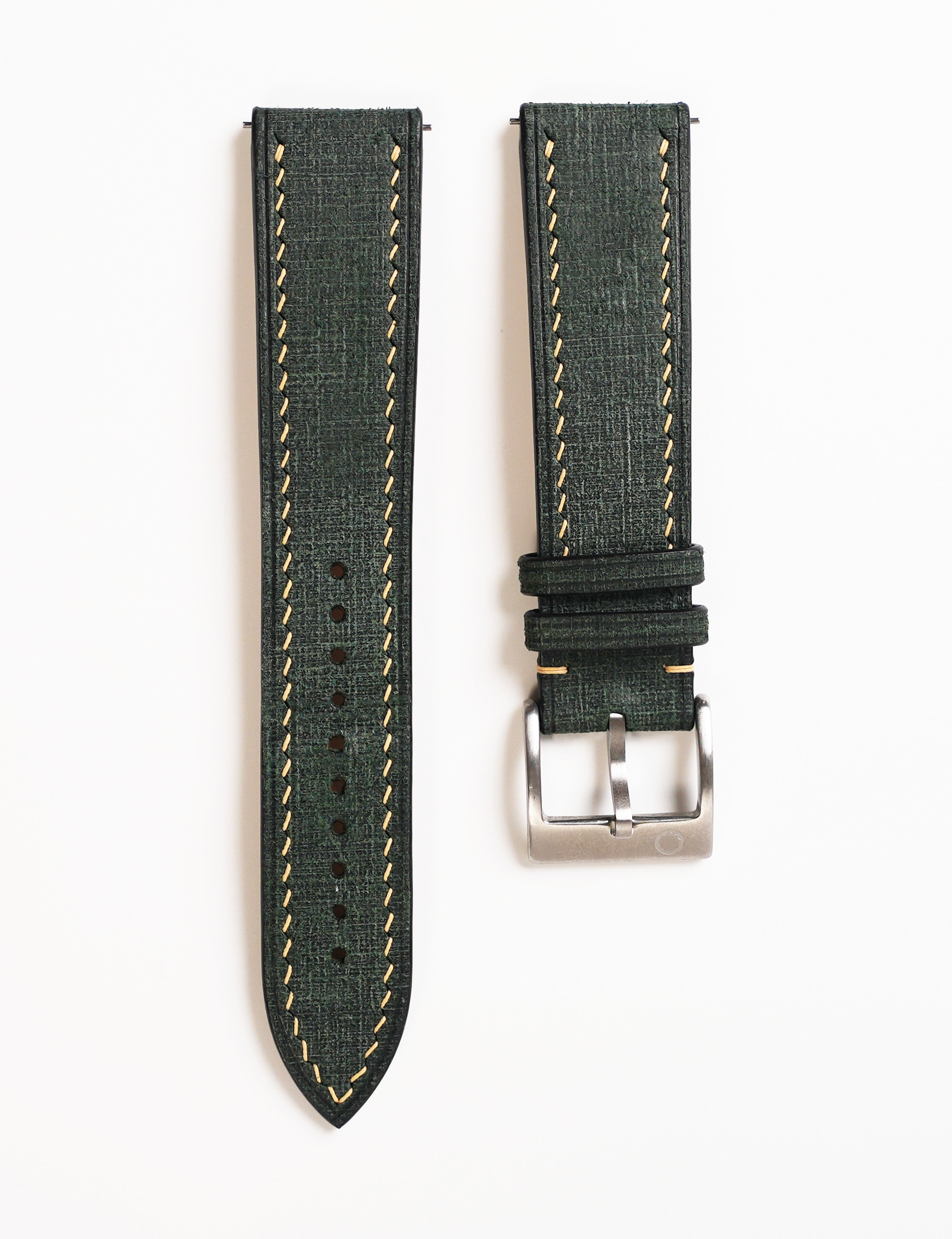 Arno Babele Leather Strap in Hunter Green