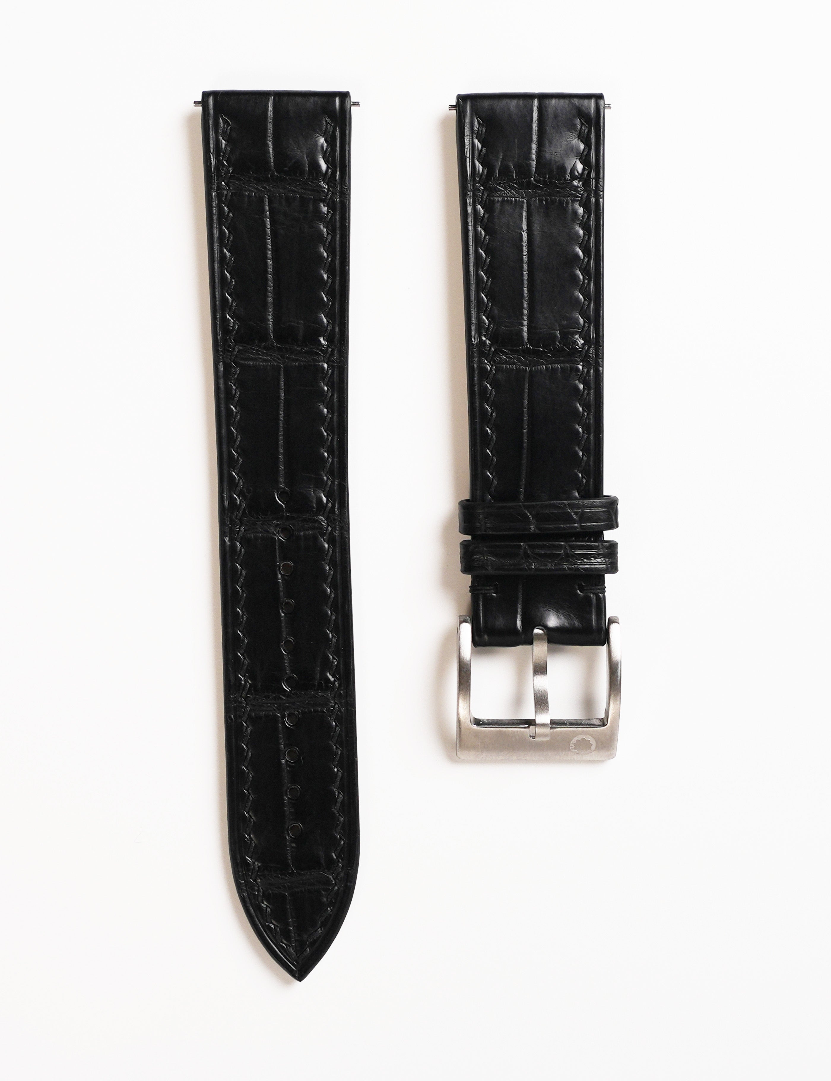 Apex Alligator Strap in Balsalt Black