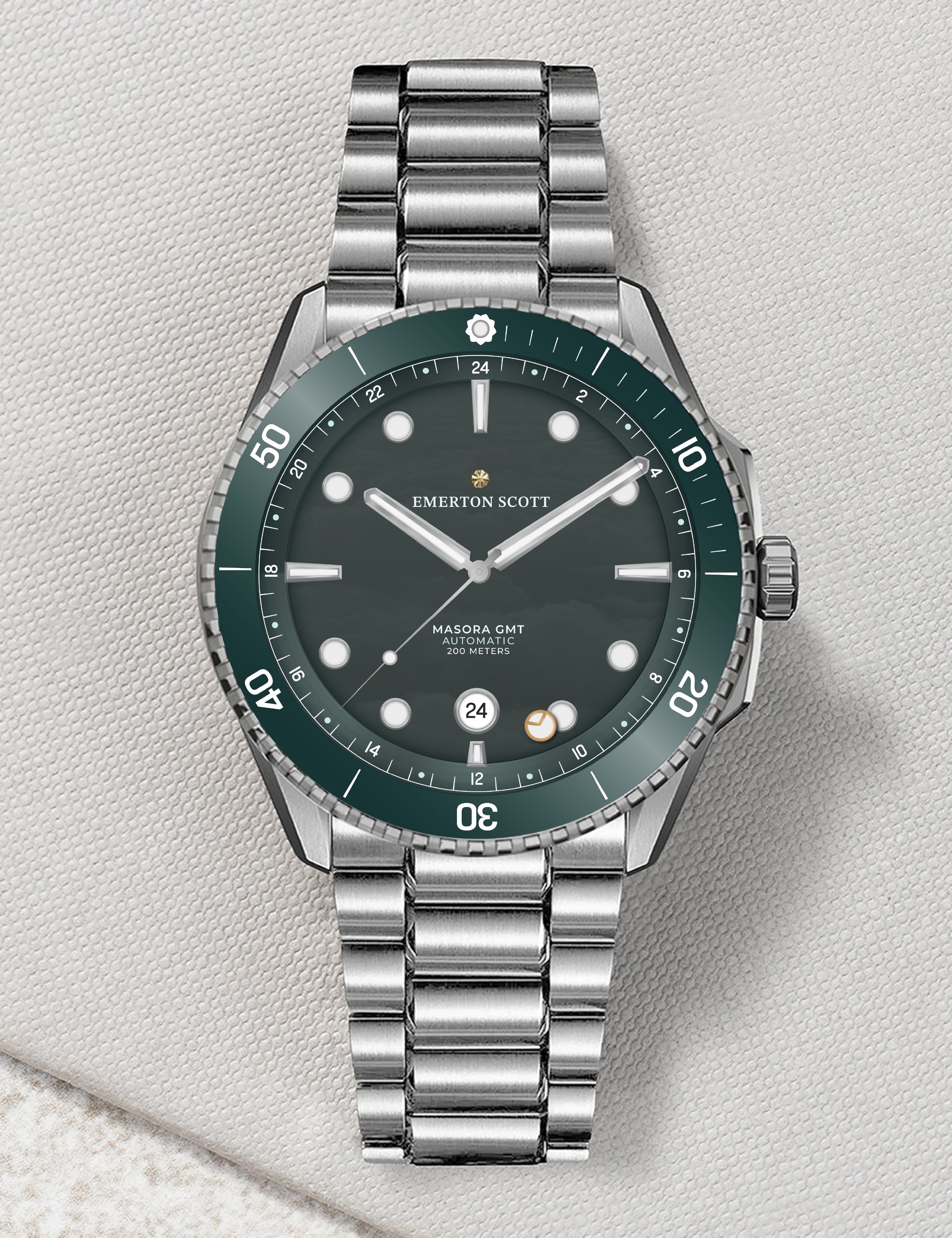 Masora GMT Timepiece in Eclipse Green